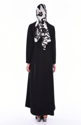 Schwarz Hijab Kleider 0286-02