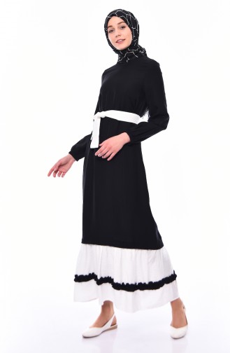 Ruffled Dress  5696-03 Black 5696-03