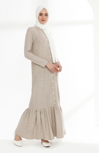 فستان بني مائل للرمادي 5017-04