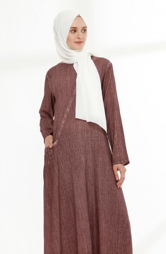 Robe Hijab Rose Pâle 9047-07