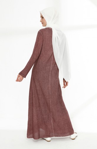 Şile Bezi Yıkamalı Elbise 9023-03 Gül Kurusu