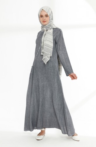 Grau Hijab Kleider 9023-05
