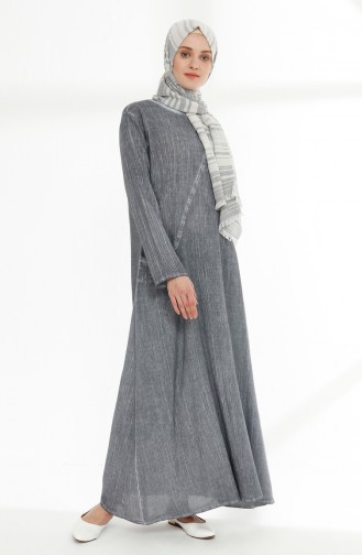 Gray Hijab Dress 9047-05