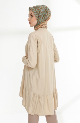 Platted Asymmetric Tunic 9014-05 Beige 9014-05