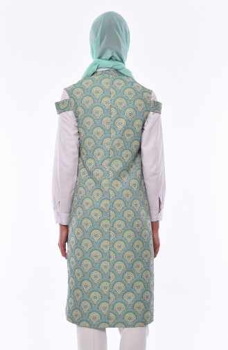 Patterned Vest 1275-01 Almond Green 1275-01