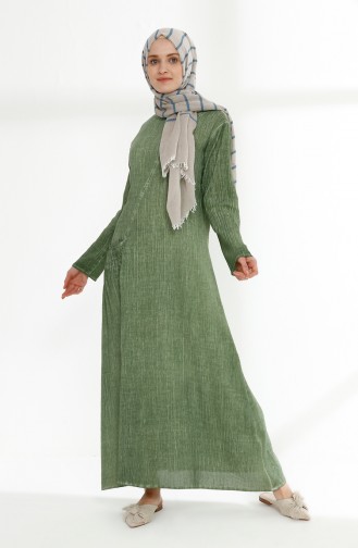 Grün Hijab Kleider 9023-06