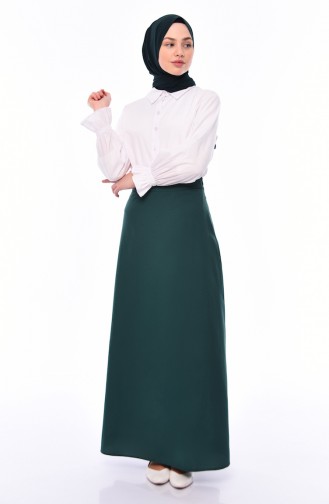 Zippered Skirt 6373-05 Emerald Green 6373-05