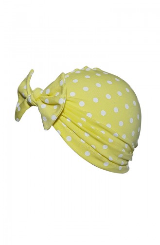 Baby Polka Dot Bow Detailed Bonnet BCB021 Yellow 021