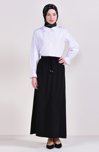 Elastic Waist Skirt 1001A-08 Black 1001A-08