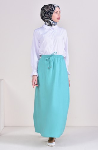 Elastic Waist Skirt 1002C-03 Water Green 1002C-03