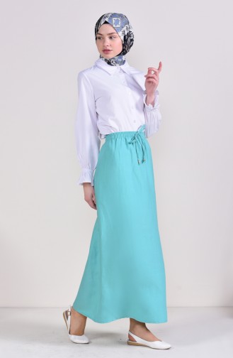 Elastic Waist Skirt 1002C-03 Water Green 1002C-03