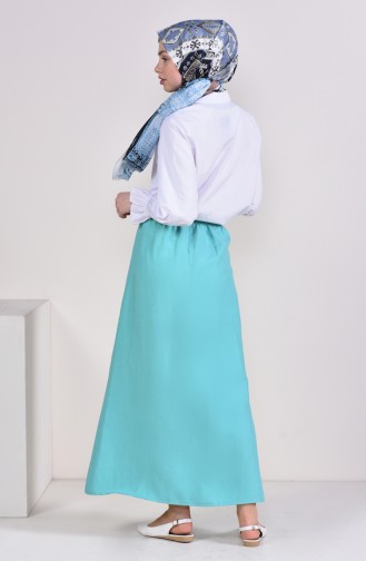 Elastic Waist Skirt 1002C-03 Water Green 1002C-03