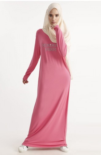 Stone Printed Basic Dress 1286-03 Light Pink 1286-03
