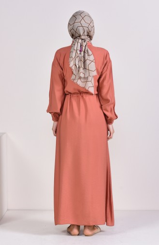 Ziegelrot Hijab Kleider 8161-03