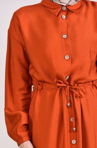 Aerobin Fabric Front Buttoned Dress 8161-05 Orange 8161-05