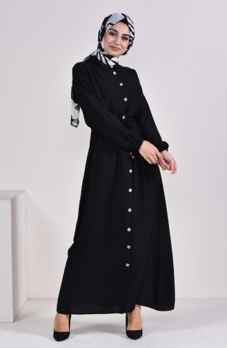 Black Hijab Dress 8161-08