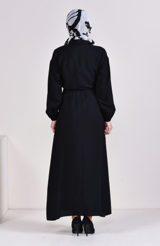 Black Hijab Dress 8161-08