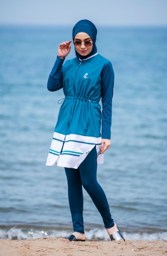 Oil Blue Swimsuit Hijab 1276-02