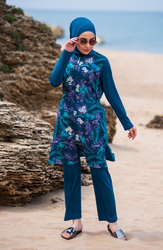 Oil Blue Swimsuit Hijab 281-02