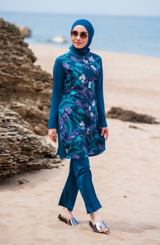 Oil Blue Swimsuit Hijab 281-02