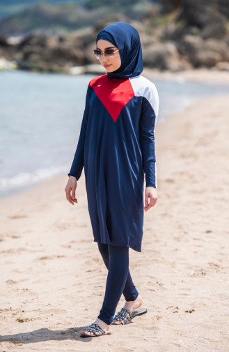 Maillot de Bain Hijab Bleu Marine 339-02