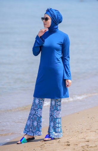 Oil Blue Swimsuit Hijab 344-01