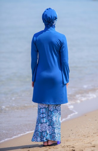 Oil Blue Swimsuit Hijab 344-01