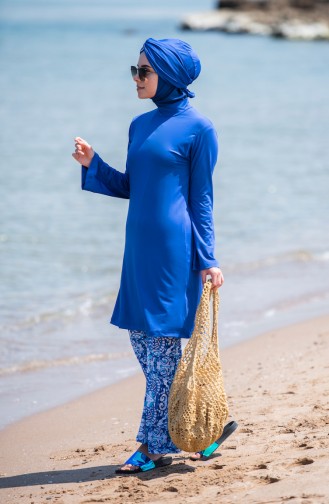 Saks-Blau Hijab Badeanzug 344-02