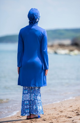 Maillot de Bain Hijab Blue roi 344-02
