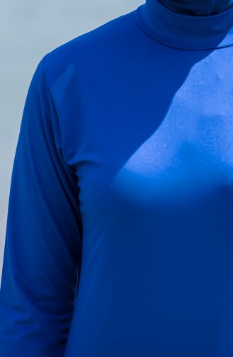 ملابس سباحة للمحجبات بتصميم مُطبع 344-02 لون أزرق 344-02