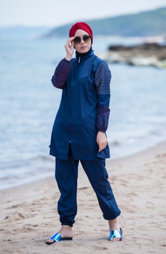 Navy Blue Swimsuit Hijab 350-01