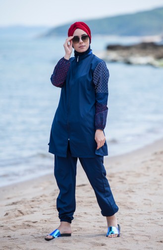 Maillot de Bain Hijab Bleu Marine 350-01