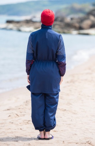 Dunkelblau Hijab Badeanzug 350-01