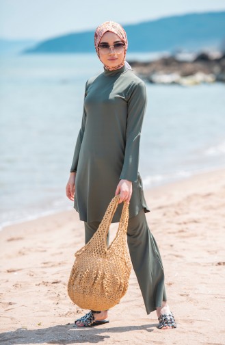 Spanish Sleeve Hijab Swimsuit  354-02 Green 354-02