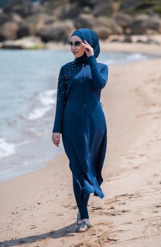 Dunkelblau Hijab Badeanzug 386-02