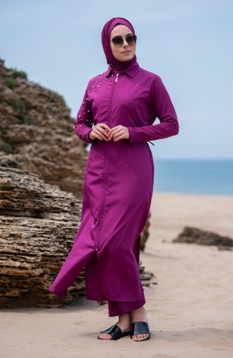 Pearl Hijab Swimsuit 386-03 Plum 386-03