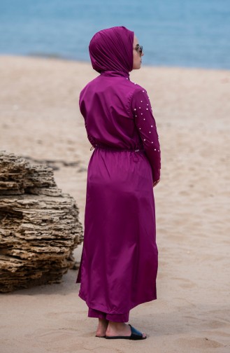 Pearl Hijab Swimsuit 386-03 Plum 386-03