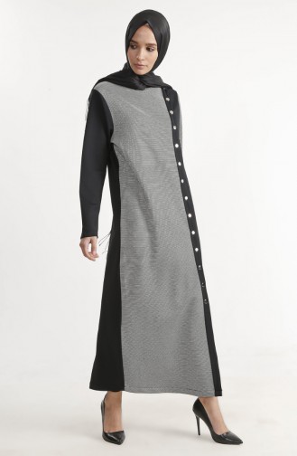 Düğme Detaylı Uzun Tunik 1330-01 Gri 1330-01