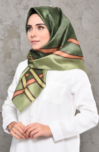 Digital Printed Taffeta Scarf 95273-01 Green 95273-01