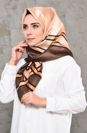 Digital Printed Taffeta Scarf 95273-05 Brown 95273-05