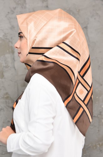 Digital Printed Taffeta Scarf 95273-05 Brown 95273-05