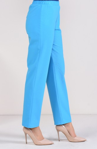 Elastic Straight Trousers 2082A-01 Turquoise 2082A-01