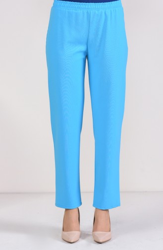 Elastic Straight Trousers 2082A-01 Turquoise 2082A-01