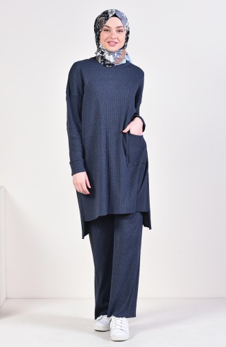 Asymmetric Tunic Trousers Double Suit 3314-01 light Navy 3314-01