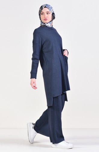 Asymmetric Tunic Trousers Double Suit 3314-01 light Navy 3314-01