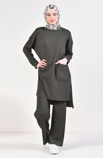 Asymmetric Tunic Pants Binary Suit 3314-04 Khaki 3314-04