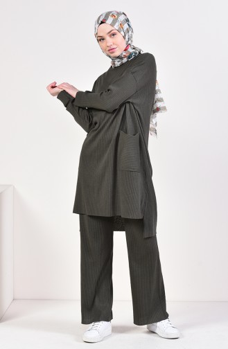 Asymmetric Tunic Pants Binary Suit 3314-04 Khaki 3314-04