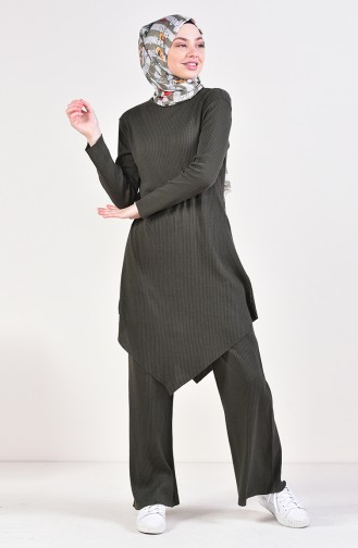 Asymmetric Tunic Trousers Double Suit 3399-17 dark Khaki 3399-17