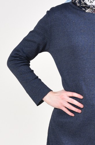 Asimetrik Tunik Pantolon İkili Takım 3399-16 Açık Lacivert 3399-16