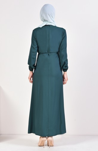 فستان أخضر زمردي 10121-03